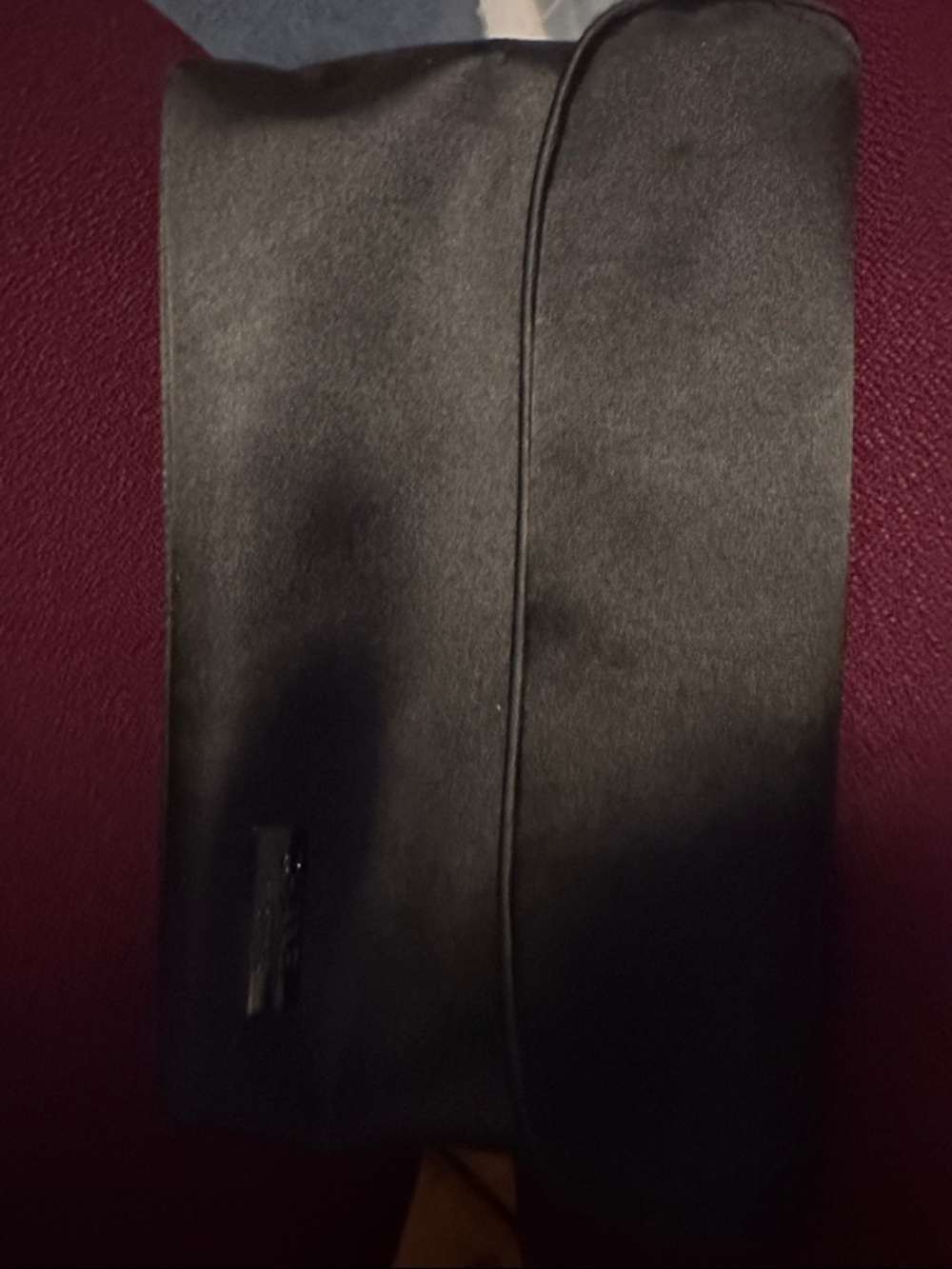 CHANEL Black Satin Cosmetic zippered lined Pouch